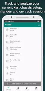 Kart Chassis Setup Pro app screenshot 1